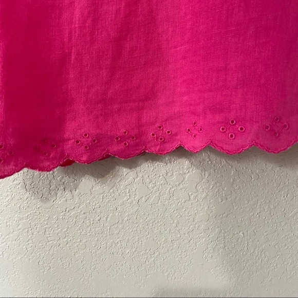 J. Crew Bright Pink Crossed- back linen blouse - Picture 5 of 8